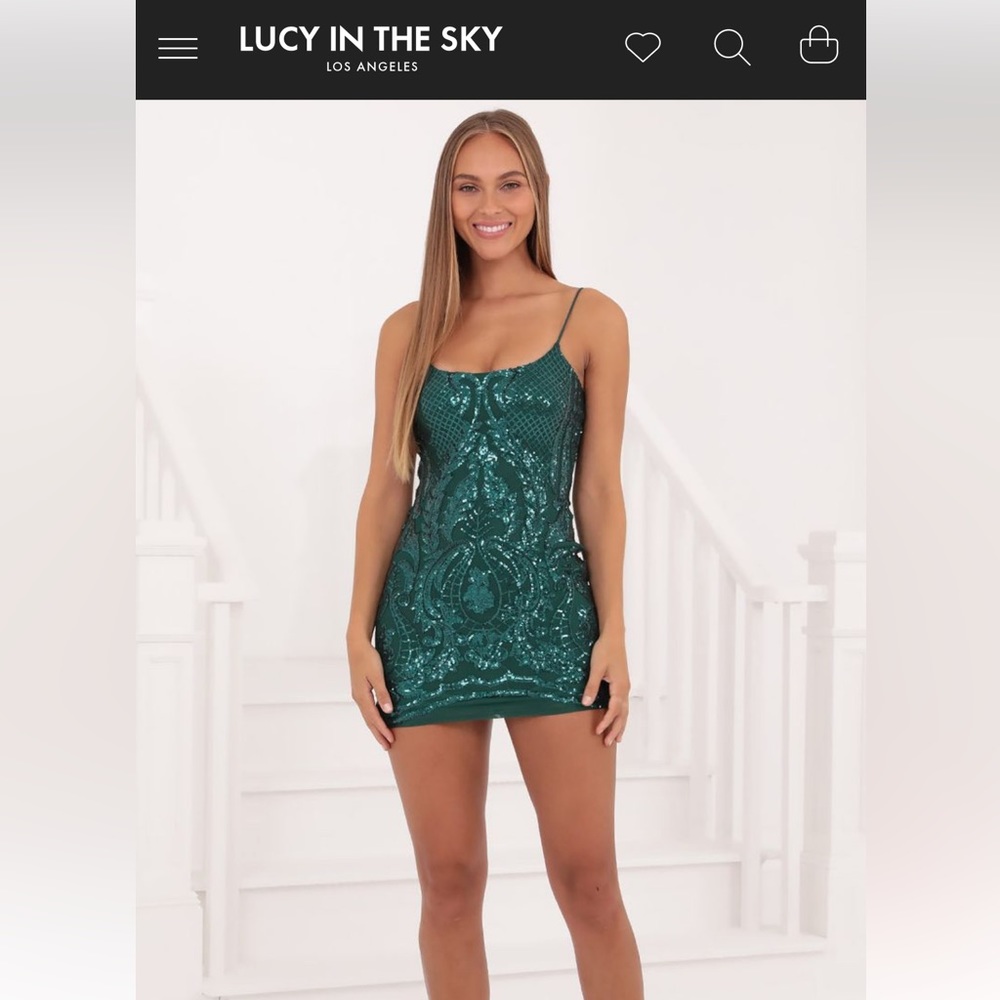 Mini green sequin dress